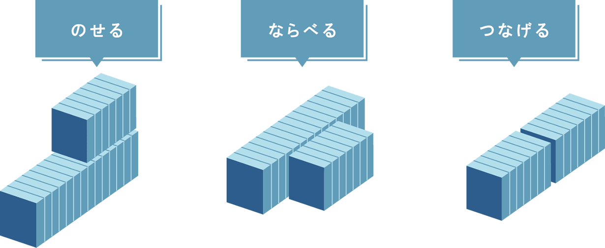 のせる・ならべる・つなげる